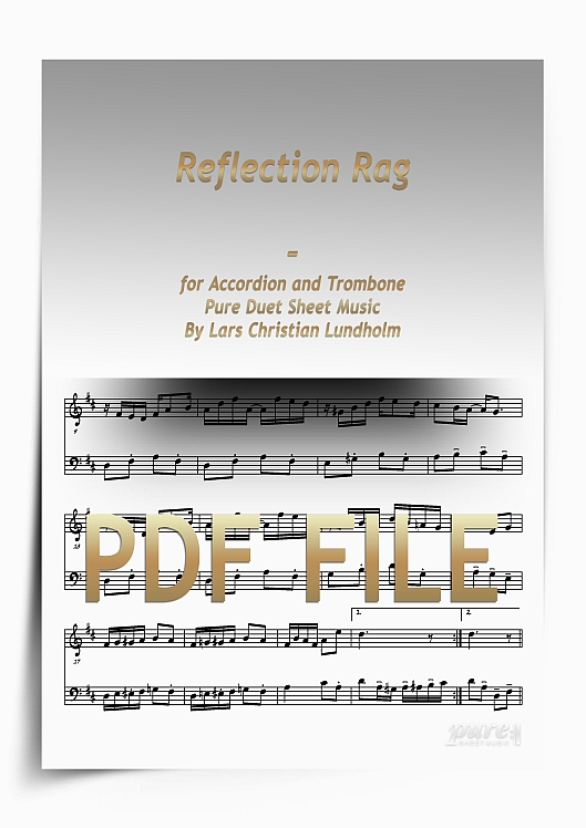 Thumbnail Reflection Rag for Accordion and Trombone (PDF file), Pure Sheet Music arranged by Lars Christian Lundholm
