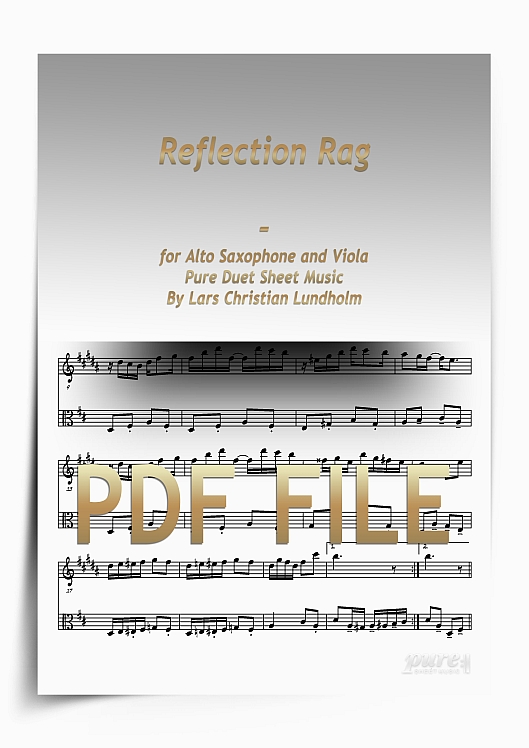 Thumbnail Reflection Rag for Alto Saxophone and Viola (PDF file), Pure Sheet Music arranged by Lars Christian Lundholm