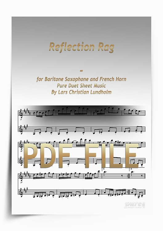 Thumbnail Reflection Rag for Baritone Saxophone and French Horn (PDF file), Pure Sheet Music arranged by Lars Christian Lundholm