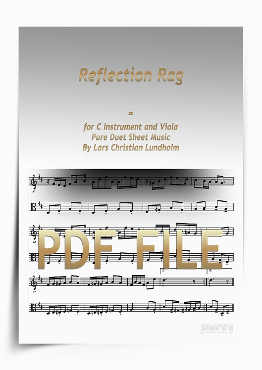 Thumbnail Reflection Rag for C Instrument and Viola (PDF file), Pure Sheet Music arranged by Lars Christian Lundholm