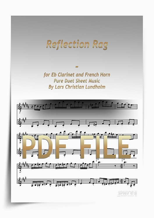 Thumbnail Reflection Rag for Eb Clarinet and French Horn (PDF file), Pure Sheet Music arranged by Lars Christian Lundholm