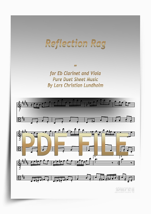 Thumbnail Reflection Rag for Eb Clarinet and Viola (PDF file), Pure Sheet Music arranged by Lars Christian Lundholm
