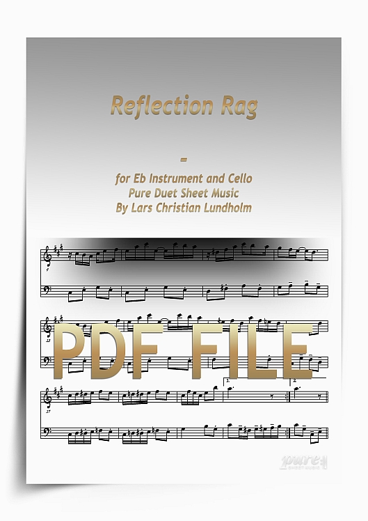 Thumbnail Reflection Rag for Eb Instrument and Cello (PDF file), Pure Sheet Music arranged by Lars Christian Lundholm