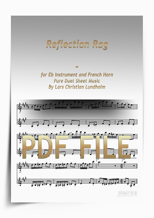 Thumbnail Reflection Rag for Eb Instrument and French Horn (PDF file), Pure Sheet Music arranged by Lars Christian Lundholm