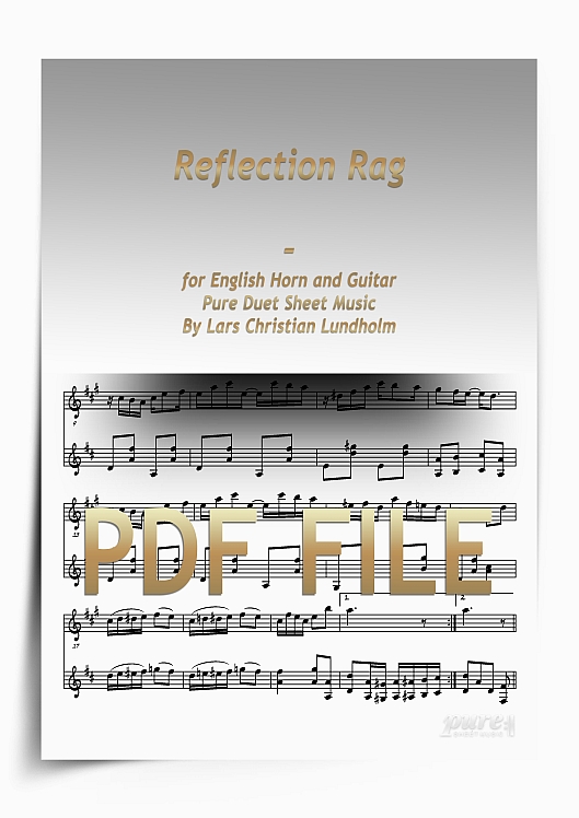 Thumbnail Reflection Rag for English Horn and Guitar (PDF file), Pure Sheet Music arranged by Lars Christian Lundholm