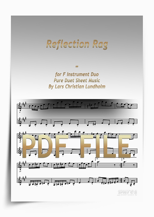Thumbnail Reflection Rag for F Instrument Duo (PDF file), Pure Sheet Music arranged by Lars Christian Lundholm