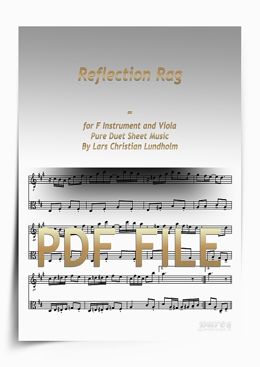 Thumbnail Reflection Rag for F Instrument and Viola (PDF file), Pure Sheet Music arranged by Lars Christian Lundholm