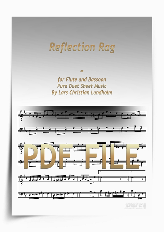 Thumbnail Reflection Rag for Flute and Bassoon (PDF file), Pure Sheet Music arranged by Lars Christian Lundholm