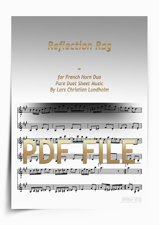 Thumbnail Reflection Rag for French Horn Duo (PDF file), Pure Sheet Music arranged by Lars Christian Lundholm