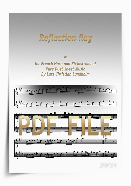 Thumbnail Reflection Rag for French Horn and Eb Instrument (PDF file), Pure Sheet Music arranged by Lars Christian Lundholm