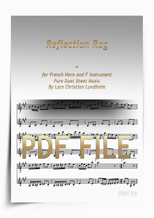 Thumbnail Reflection Rag for French Horn and F Instrument (PDF file), Pure Sheet Music arranged by Lars Christian Lundholm