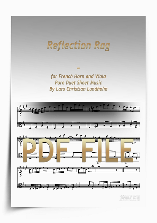 Thumbnail Reflection Rag for French Horn and Viola (PDF file), Pure Sheet Music arranged by Lars Christian Lundholm