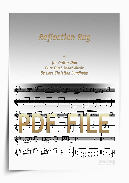 Thumbnail Reflection Rag for Guitar Duo (PDF file), Pure Sheet Music arranged by Lars Christian Lundholm