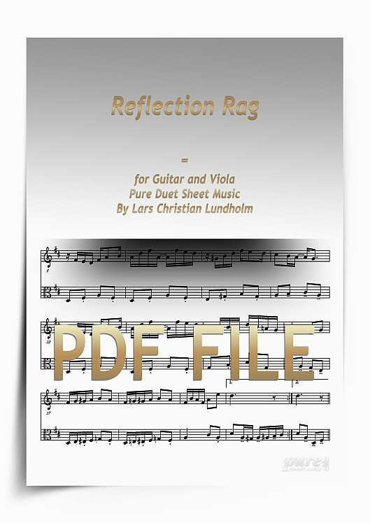 Thumbnail Reflection Rag for Guitar and Viola (PDF file), Pure Sheet Music arranged by Lars Christian Lundholm