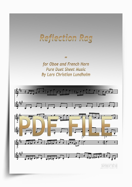 Thumbnail Reflection Rag for Oboe and French Horn (PDF file), Pure Sheet Music arranged by Lars Christian Lundholm