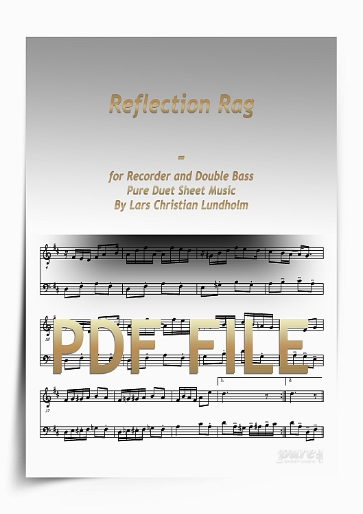 Thumbnail Reflection Rag for Recorder and Double Bass (PDF file), Pure Sheet Music arranged by Lars Christian Lundholm