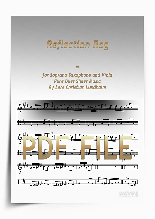 Thumbnail Reflection Rag for Soprano Saxophone and Viola (PDF file), Pure Sheet Music arranged by Lars Christian Lundholm
