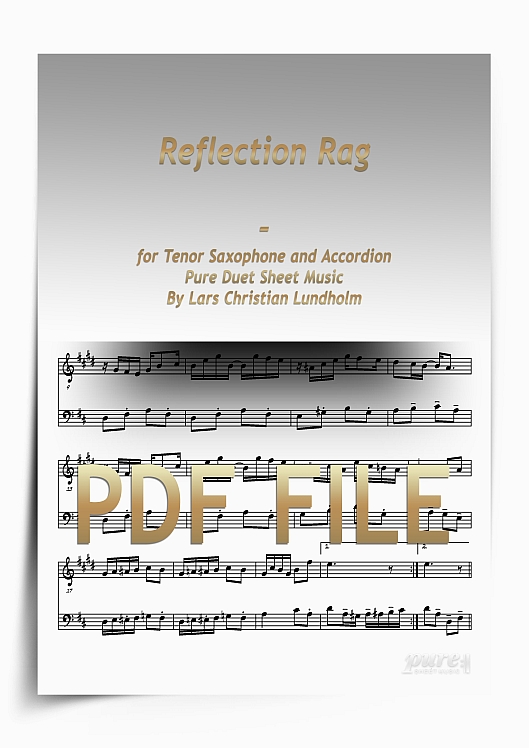 Thumbnail Reflection Rag for Tenor Saxophone and Accordion (PDF file), Pure Sheet Music arranged by Lars Christian Lundholm