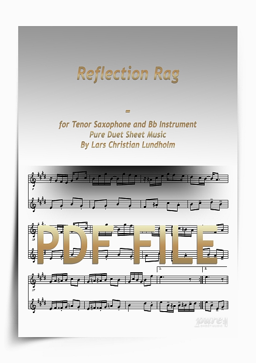 Thumbnail Reflection Rag for Tenor Saxophone and Bb Instrument (PDF file), Pure Sheet Music arranged by Lars Christian Lundholm