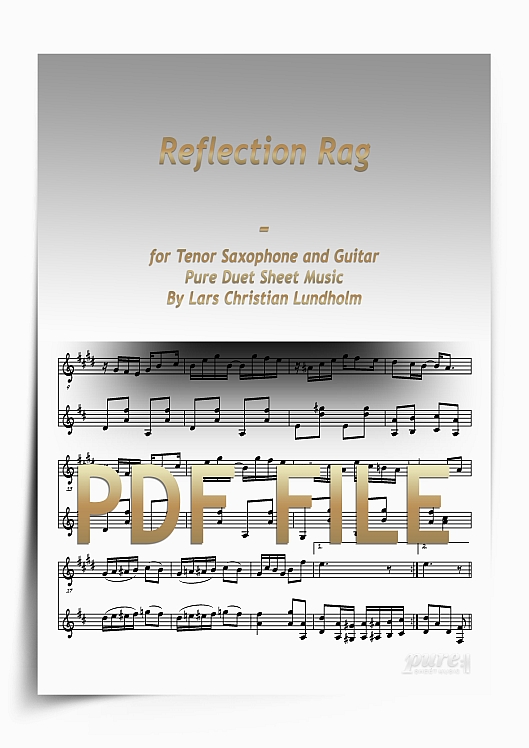 Thumbnail Reflection Rag for Tenor Saxophone and Guitar (PDF file), Pure Sheet Music arranged by Lars Christian Lundholm