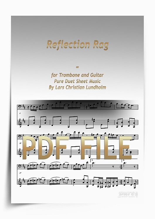 Thumbnail Reflection Rag for Trombone and Guitar (PDF file), Pure Sheet Music arranged by Lars Christian Lundholm