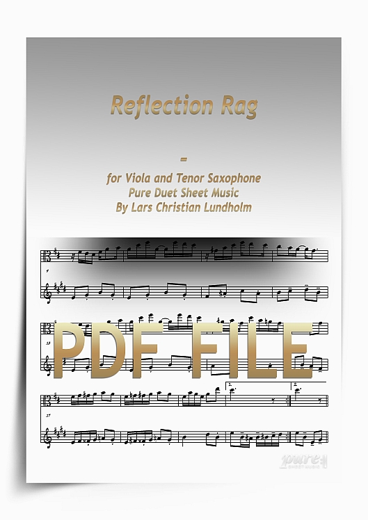 Thumbnail Reflection Rag for Viola and Tenor Saxophone (PDF file), Pure Sheet Music arranged by Lars Christian Lundholm