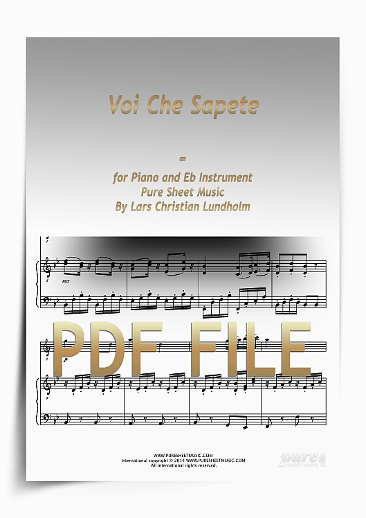 Thumbnail Voi Che Sapete for Piano and Eb Instrument (PDF file), Pure Sheet Music arranged by Lars Christian Lundholm