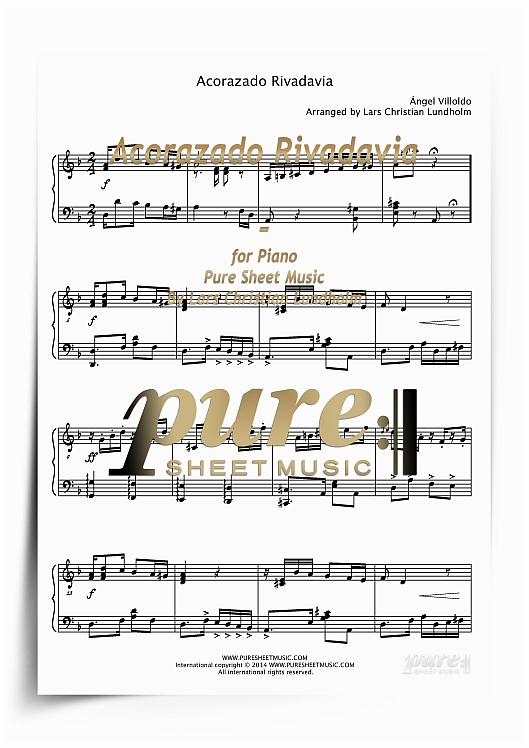 Product picture Acorazado Rivadavia for Piano (PDF file), Pure Sheet Music arranged by Lars Christian Lundholm