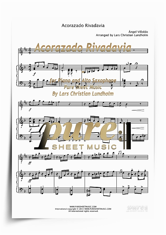 Product picture Acorazado Rivadavia for Piano and Alto Saxophone (PDF file), Pure Sheet Music arranged by Lars Christian Lundholm