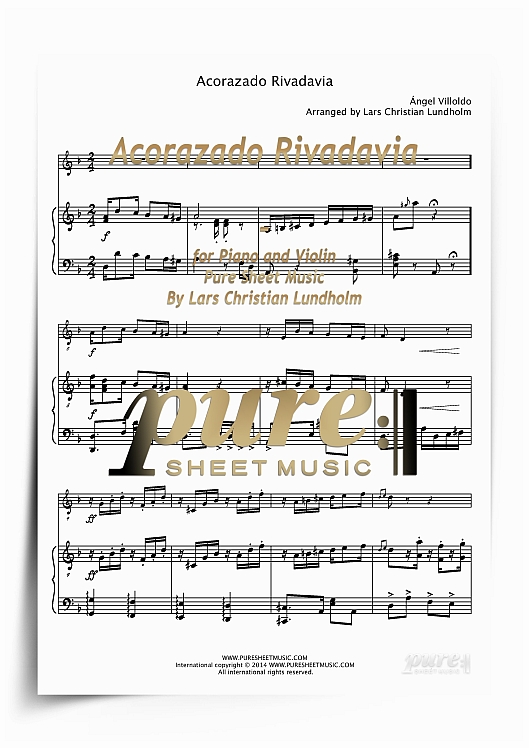 Product picture Acorazado Rivadavia for Piano and Violin (PDF file), Pure Sheet Music arranged by Lars Christian Lundholm