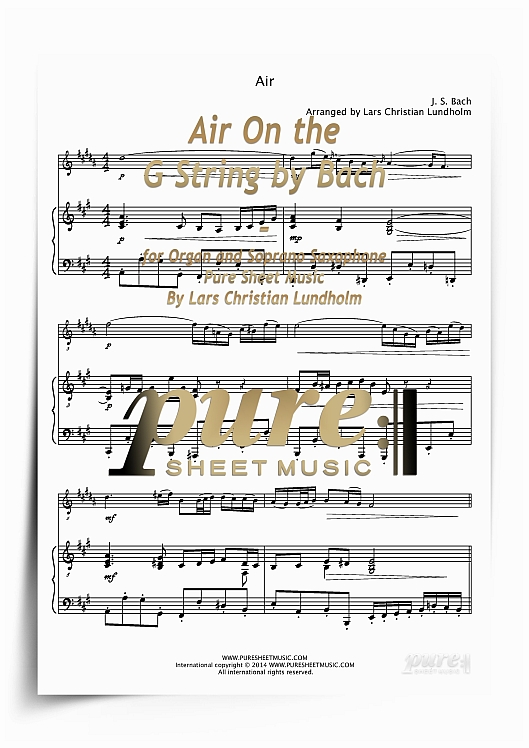 Product picture Air On the G String by Bach for Organ and Soprano Saxophone (PDF file), Pure Sheet Music arranged by Lars Christian Lundholm