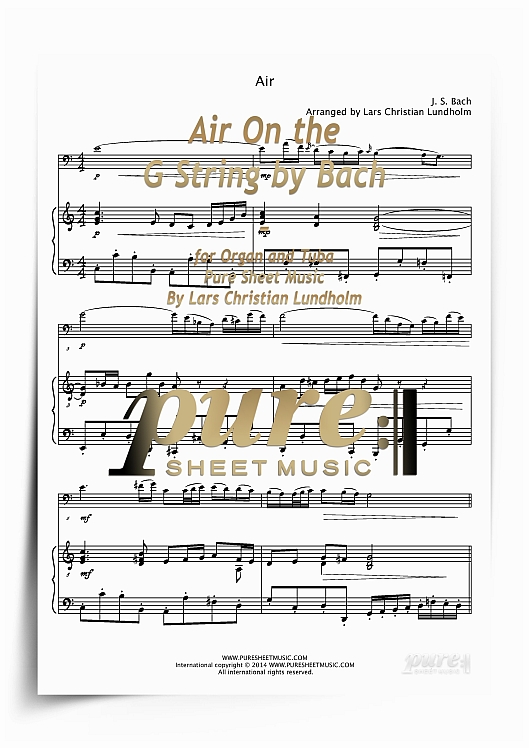 Product picture Air On the G String by Bach for Organ and Tuba (PDF file), Pure Sheet Music arranged by Lars Christian Lundholm