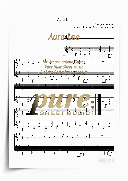 Product picture Aura Lee for Accordion and Guitar (PDF file), Pure Sheet Music arranged by Lars Christian Lundholm