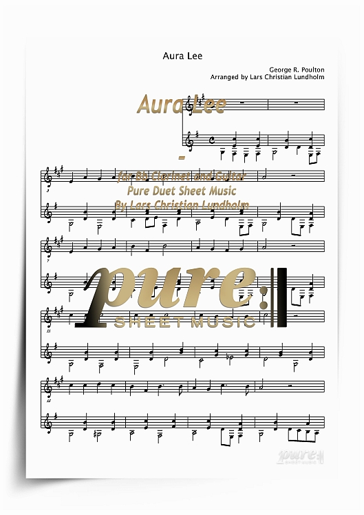 Product picture Aura Lee for Bb Clarinet and Guitar (PDF file), Pure Sheet Music arranged by Lars Christian Lundholm