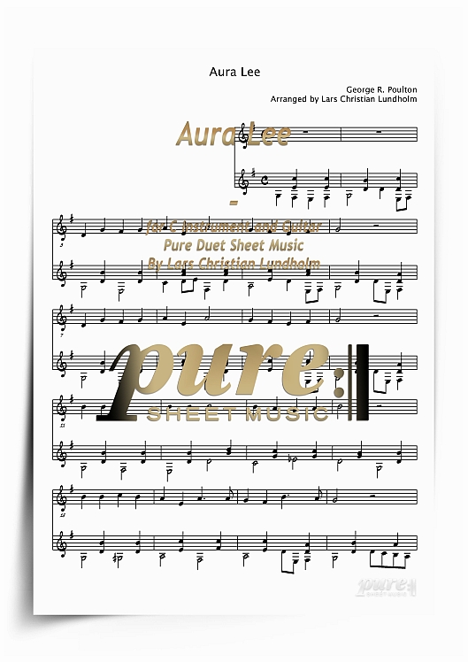 Product picture Aura Lee for C Instrument and Guitar (PDF file), Pure Sheet Music arranged by Lars Christian Lundholm