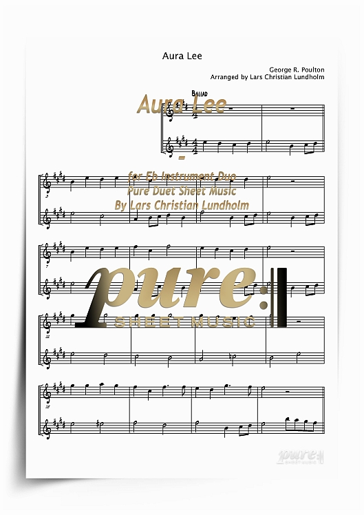 Product picture Aura Lee for Eb Instrument Duo (PDF file), Pure Sheet Music arranged by Lars Christian Lundholm