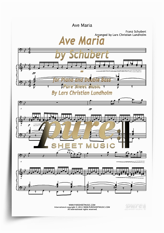 Product picture Ave Maria by Schubert for Piano and Double Bass (PDF file), Pure Sheet Music arranged by Lars Christian Lundholm