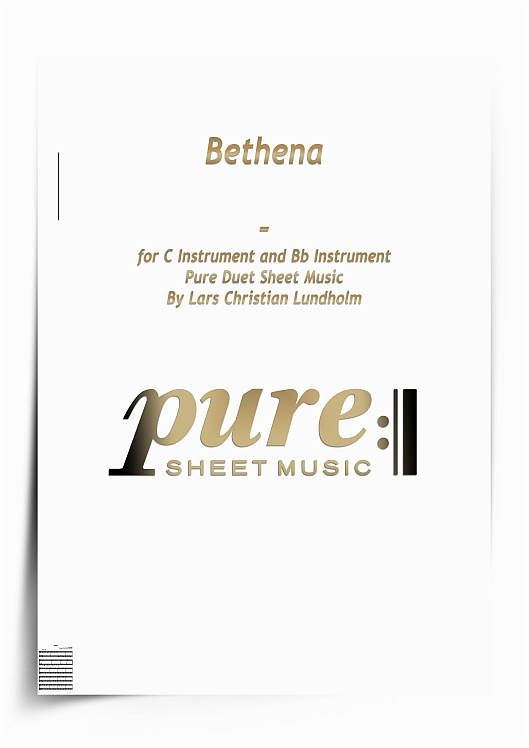 Product picture Bethena for C Instrument and Bb Instrument (PDF file), Pure Sheet Music arranged by Lars Christian Lundholm