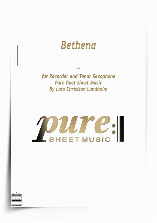 Product picture Bethena for Recorder and Tenor Saxophone (PDF file), Pure Sheet Music arranged by Lars Christian Lundholm