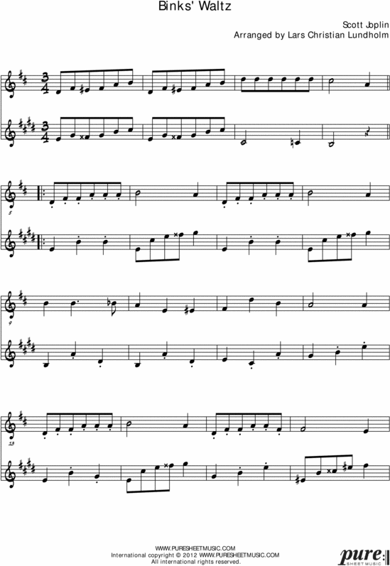 Product picture Binks Waltz Pure Sheet Music Duet for Accordion and Tenor Saxophone, Arranged by Lars Christian Lundholm