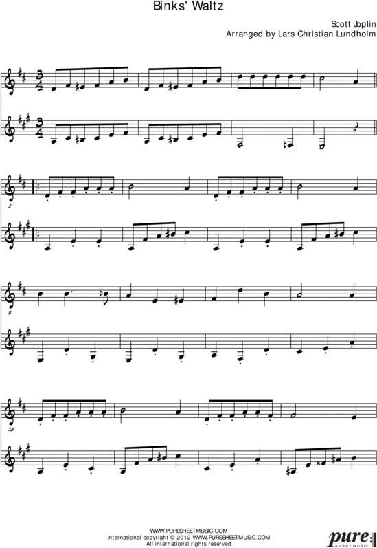 Product picture Binks Waltz Pure Sheet Music Duet for C Instrument and F Instrument, Arranged by Lars Christian Lundholm