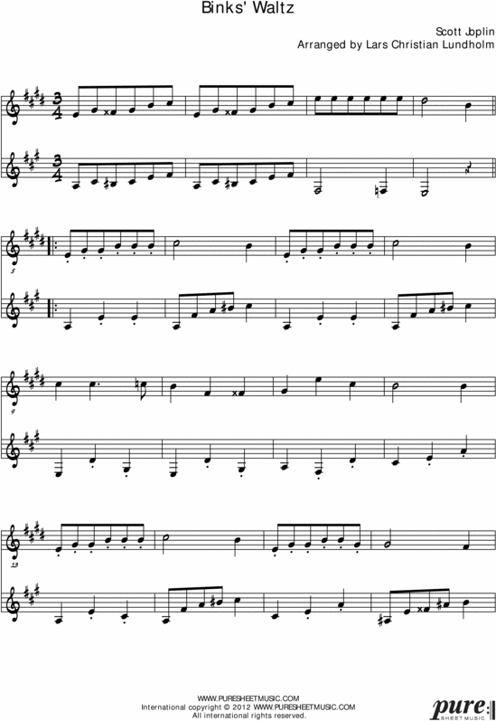 Product picture Binks Waltz Pure Sheet Music Duet for Soprano Saxophone and French Horn, Arranged by Lars Christian Lundholm