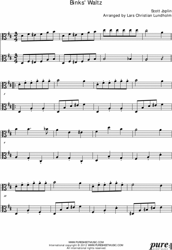 Product picture Binks Waltz Pure Sheet Music Duet for Viola Duo, Arranged by Lars Christian Lundholm