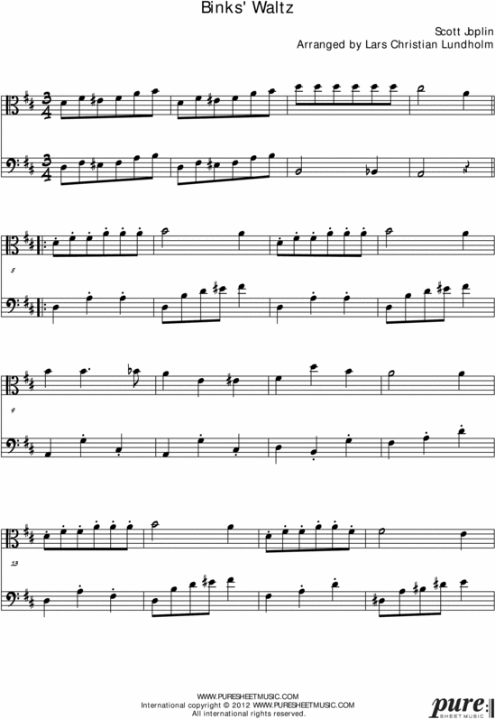 Product picture Binks Waltz Pure Sheet Music Duet for Viola and Accordion, Arranged by Lars Christian Lundholm