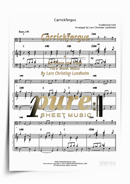 Product picture Carrickfergus for Piano and Viola (PDF file), Pure Sheet Music arranged by Lars Christian Lundholm