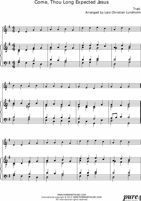 Product picture Come, Thou Long Expected Jesus Pure Sheet Music for Organ and Oboe, Arranged by Lars Christian Lundholm