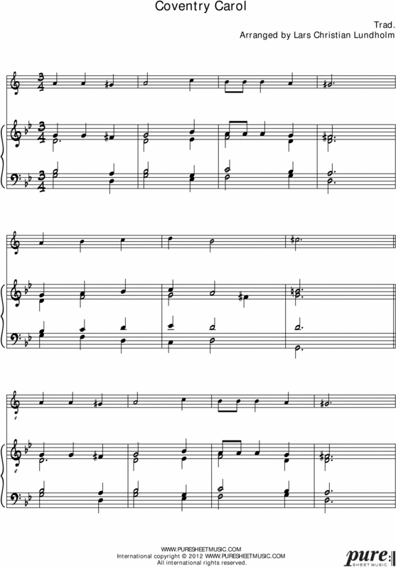 Product picture Coventry Carol Pure Sheet Music for Organ and Soprano Saxophone, Arranged by Lars Christian Lundholm