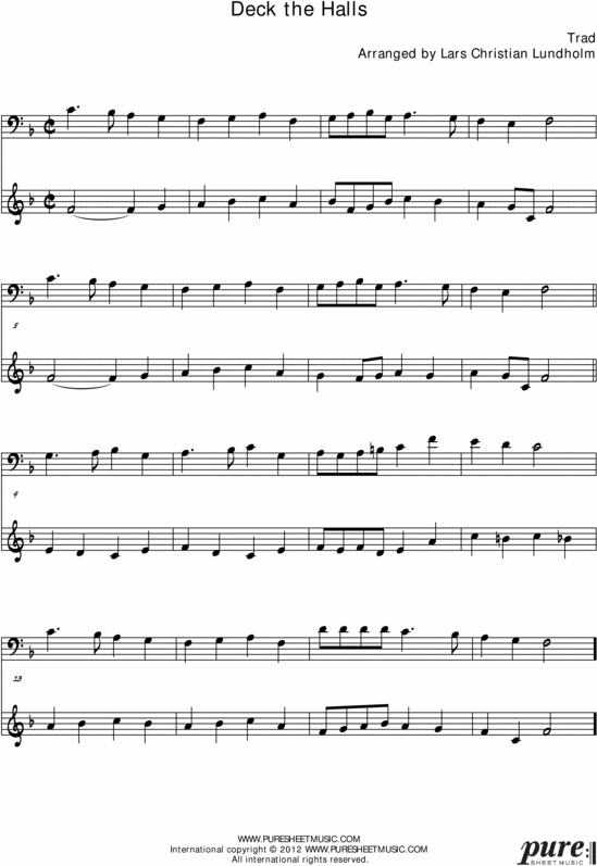 Product picture Deck the Halls Pure Sheet Music Duet for Cello and Guitar, Arranged by Lars Christian Lundholm