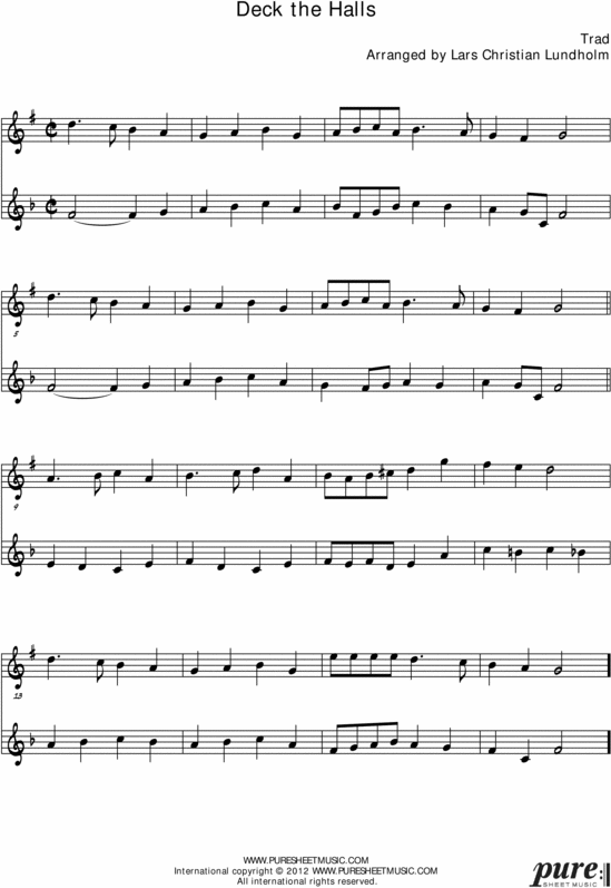 Product picture Deck the Halls Pure Sheet Music Duet for Tenor Saxophone and Guitar, Arranged by Lars Christian Lundholm