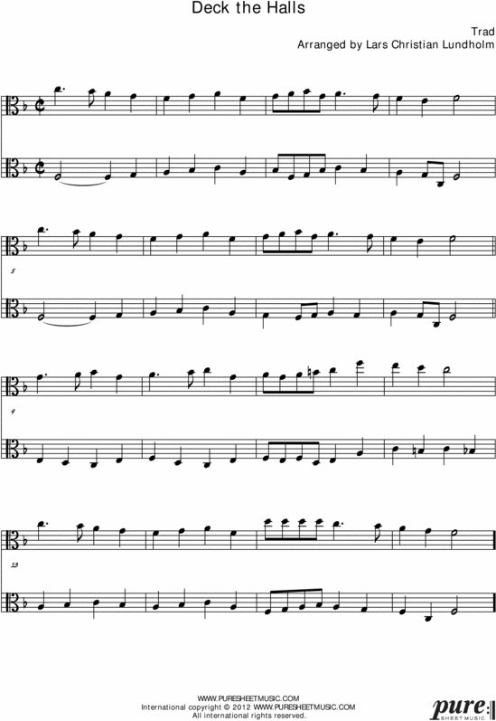 Product picture Deck the Halls Pure Sheet Music Duet for Viola Duo, Arranged by Lars Christian Lundholm